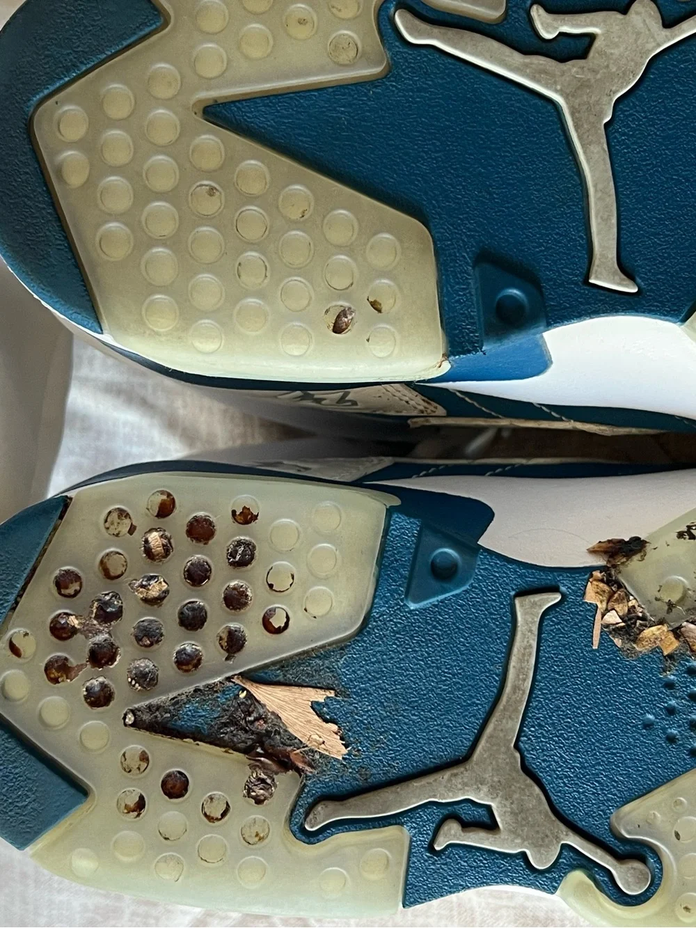 Jordan High-Top Athletic Sneakers in White and Teal